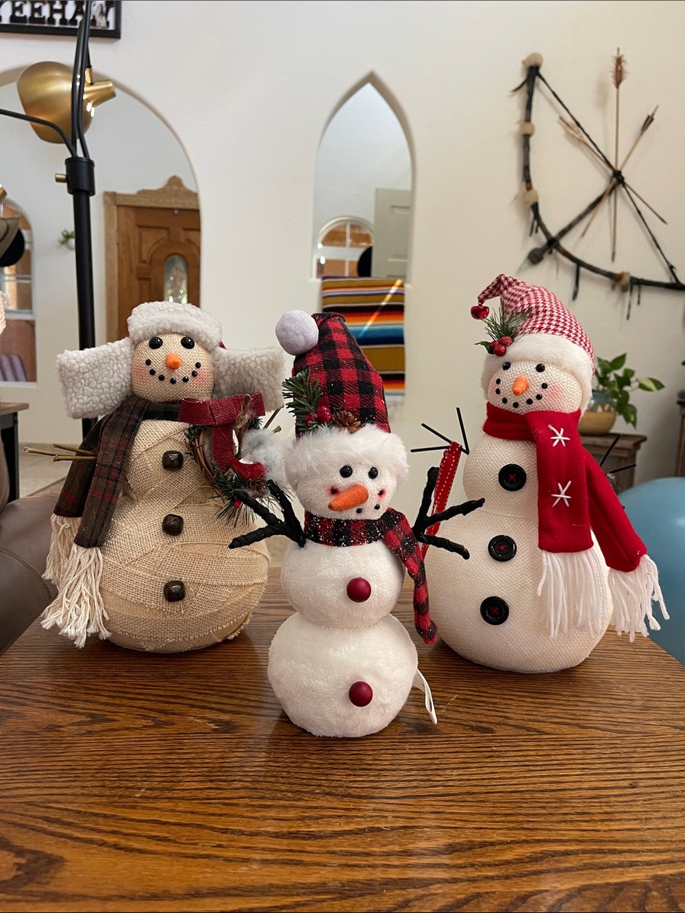 Festive Snowman Holiday Décor Set - White and Red